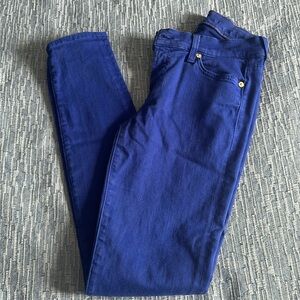 7 for all mankind women’s size 25 mid rise The skinny royal blue denim jeans